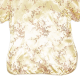 Eastern Inspired Womens Printed Blouse Gold High Neck Floral XL