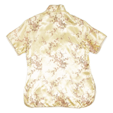 Eastern Inspired Womens Printed Blouse Gold High Neck Floral XL