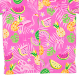 KING KAMEHA Womens Printed Blouse Pink V-Neck Floral L