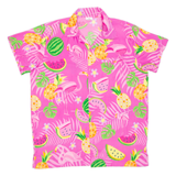 KING KAMEHA Womens Printed Blouse Pink V-Neck Floral L