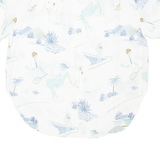 Womens Printed Blouse White Collared Crazy Pattern UK 12