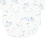 Womens Printed Blouse White Collared Crazy Pattern UK 12