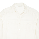 YOUR 6TH SENSE Womens Blouse Beige Collared Long Sleeve M