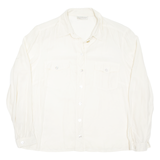 YOUR 6TH SENSE Womens Blouse Beige Collared Long Sleeve M