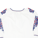 ARTY BLUSH Womens Top White V-Neck Long Sleeve XL