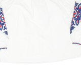 ARTY BLUSH Womens Top White V-Neck Long Sleeve XL