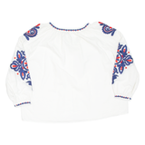 ARTY BLUSH Womens Top White V-Neck Long Sleeve XL