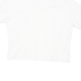 YESSICA Womens Milkmaid Blouse White Floral L
