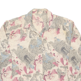 YESSICA Womens Printed Blouse Brown Long Sleeve Silk Crazy Pattern M