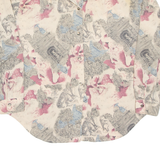 YESSICA Womens Printed Blouse Brown Long Sleeve Silk Crazy Pattern M