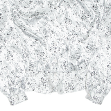LADY JOY Womens Printed Blouse Silver V-Neck Long Sleeve Silk Floral M