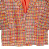 GOLD Womens Printed Waistcoat Pink V-Neck 3/4 Sleeve Crazy Pattern M