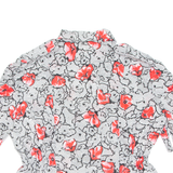 TEBA Womens Printed Blouse Grey Collared Floral L