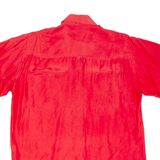Womens Blouse Red Collared Silk M