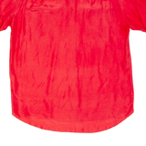 Womens Blouse Red Collared Silk M