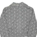 CANDA Womens Printed Blouse Grey V-Neck Long Sleeve Paisley S