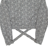 CANDA Womens Printed Blouse Grey V-Neck Long Sleeve Paisley S