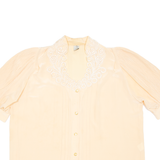 PARIS Womens Blouse Orange Silk L