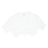 FUCHS Cropped Womens Milkmaid Top White L