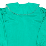 C&A Womens Blouse Green Long Sleeve Silk L