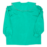 C&A Womens Blouse Green Long Sleeve Silk L