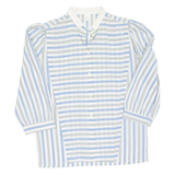 Womens Printed Blouse Blue 3/4 Sleeve Striped S
