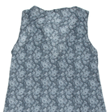 Womens Printed Vest Green V-Neck Sleeveless Floral M