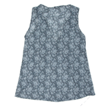 Womens Printed Vest Green V-Neck Sleeveless Floral M