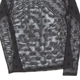 Sheer Womens Printed Top Black Long Sleeve M