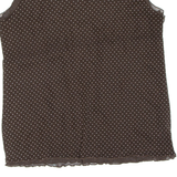 LINA Womens Printed Vest Brown Sleeveless Spotted XL