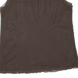 LINA Womens Printed Vest Brown Sleeveless Spotted XL