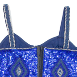 CLASS INTERNATIONAL Womens Cropped Top Blue Sleeveless S
