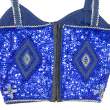 CLASS INTERNATIONAL Womens Cropped Top Blue Sleeveless S