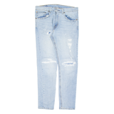 LEVI'S 512 Jeans Distressed Womens Blue Slim Tapered Stone Wash W34 L32