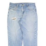 CARHARTT Fleece Lined Mens Jeans Blue Regular Straight Stone Wash W36 L30
