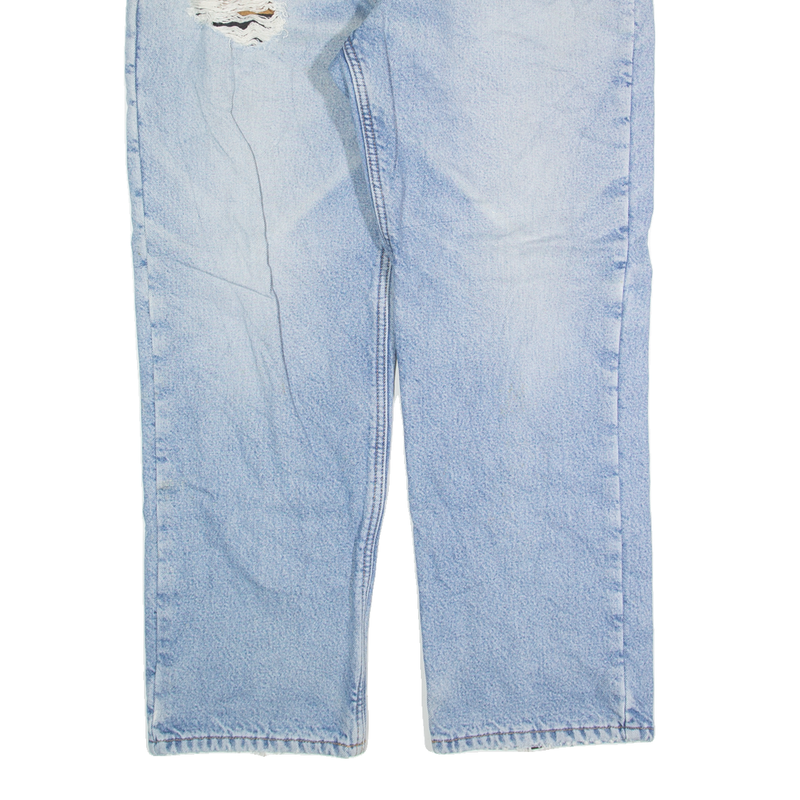 CARHARTT Fleece Lined Mens Jeans Blue Regular Straight Stone Wash W36 L30