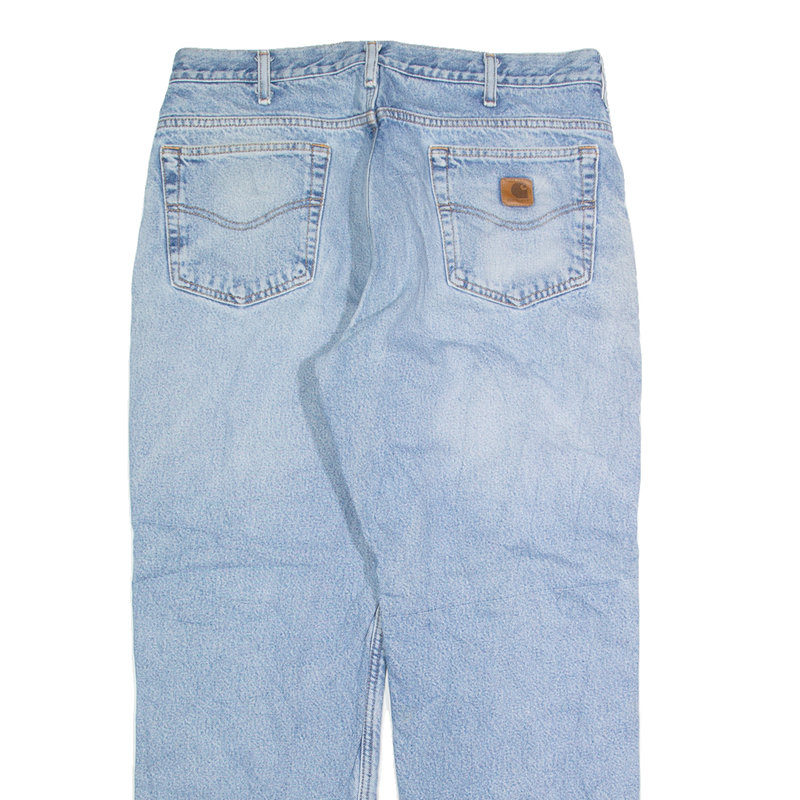 CARHARTT Fleece Lined Mens Jeans Blue Regular Straight Stone Wash W36 L30