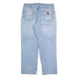 CARHARTT Fleece Lined Mens Jeans Blue Regular Straight Stone Wash W36 L30