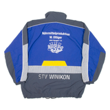 LEU Mens Track Jacket Blue Nylon M