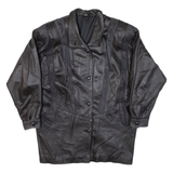 Womens Overcoat Coat Black Leather S