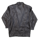 Womens Overcoat Coat Black Leather S