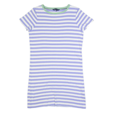 CREW CLOTHING Womens T-Shirt Dress Purple Striped Short Sleeve Knee Length UK 12