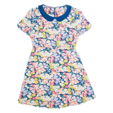 CATH KIDSTON Womens A-Line Dress Blue Floral Short Sleeve Knee Length UK 12