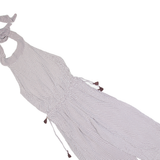 FAITHFULL THE BRAND Halter Neck Backless Womens Jumpsuit White Diamond M