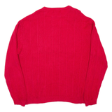 CHAPS RALPH LAUREN Mens Patterned Jumper Red Cable Knit 2XL