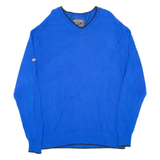 NAUTICA Womens Jumper Blue V-Neck Tight Knit XL