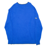 NAUTICA Womens Jumper Blue V-Neck Tight Knit XL