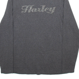 HARLEY DAVIDSON Womens Patterned Jumper Grey Roll Neck Tight Knit M
