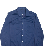 SOLDNER Mens Plain Shirt Blue Long Sleeve M