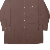 CLUB Mens Plain Shirt Brown Long Sleeve M